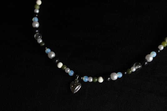 Handmade Secret Garden Heart Beaded Necklace | Waterproof Stainless Steel