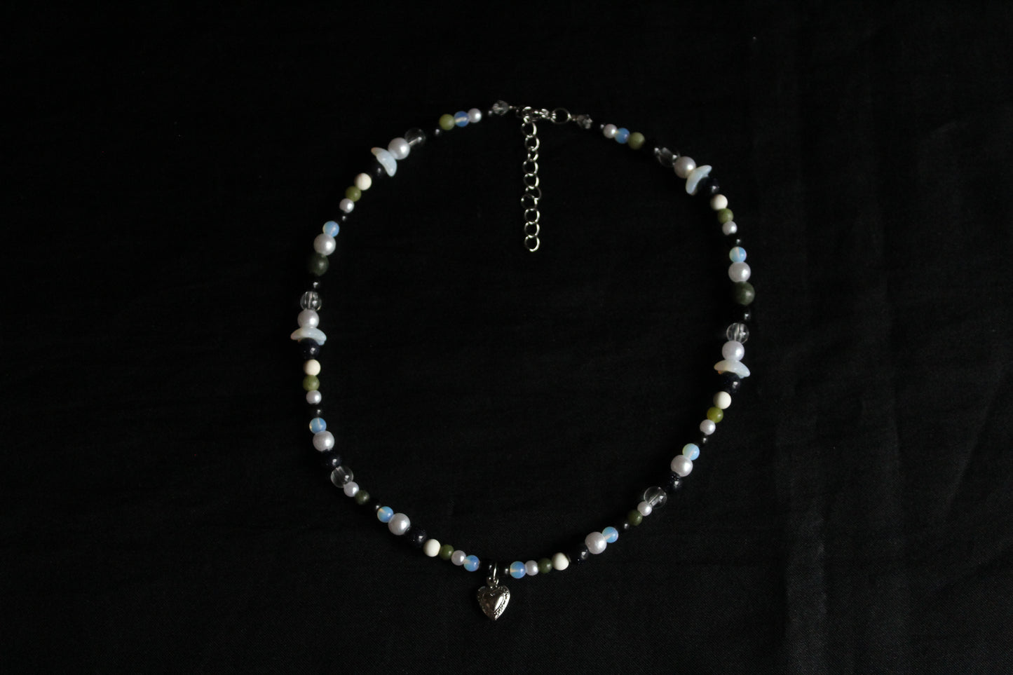Handmade Secret Garden Heart Beaded Necklace | Waterproof Stainless Steel