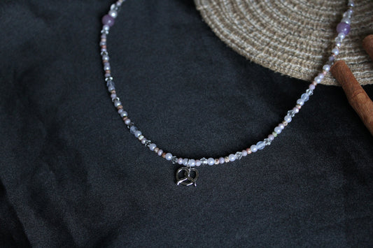 Handmade Berry Pretzel Beaded Necklace | Waterproof Stainless Steel