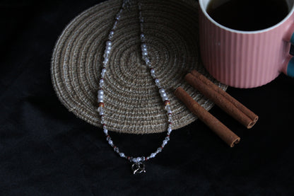 Handmade Cinnamon Pretzel Beaded Necklace | Waterproof Stainless Steel