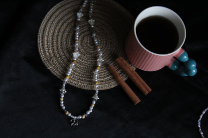 Handmade Buttercream Pretzel Beaded Necklace | Waterproof Stainless Steel