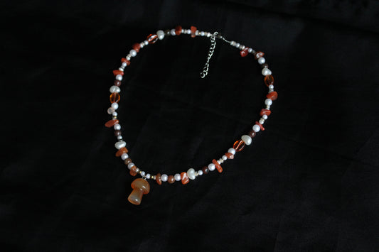 Handmade Forest Forager Mushroom Necklace | Waterproof Stainless Steel