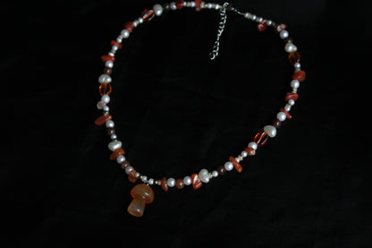Handmade Forest Forager Mushroom Necklace | Waterproof Stainless Steel
