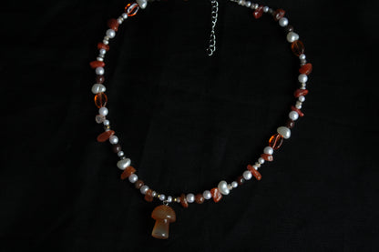 Handmade Forest Forager Mushroom Necklace | Waterproof Stainless Steel
