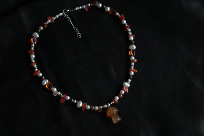 Handmade Forest Forager Mushroom Necklace | Waterproof Stainless Steel