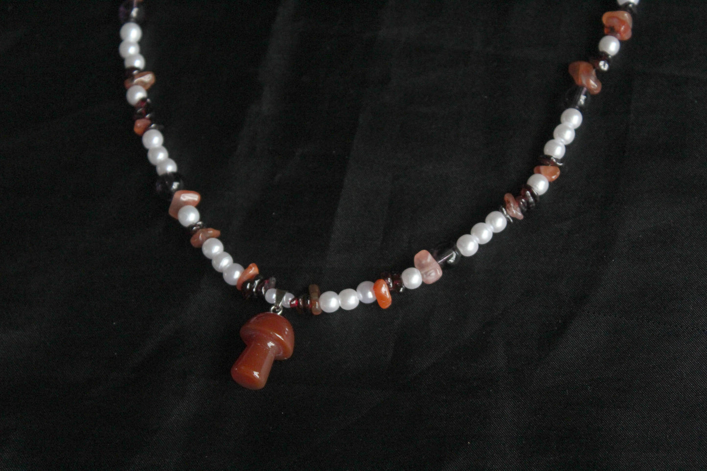 Handmade Wild Berry & Mushroom Necklace | Waterproof Stainless Steel