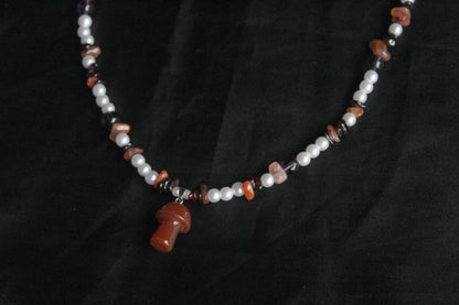 Handmade Wild Berry & Mushroom Necklace | Waterproof Stainless Steel