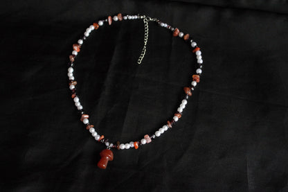Handmade Wild Berry & Mushroom Necklace | Waterproof Stainless Steel