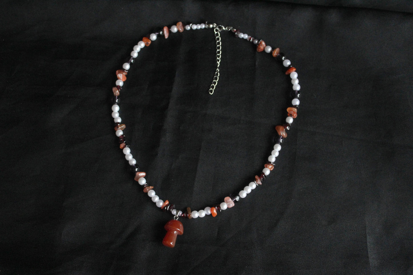Handmade Wild Berry & Mushroom Necklace | Waterproof Stainless Steel