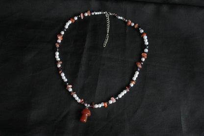 Handmade Wild Berry & Mushroom Necklace | Waterproof Stainless Steel