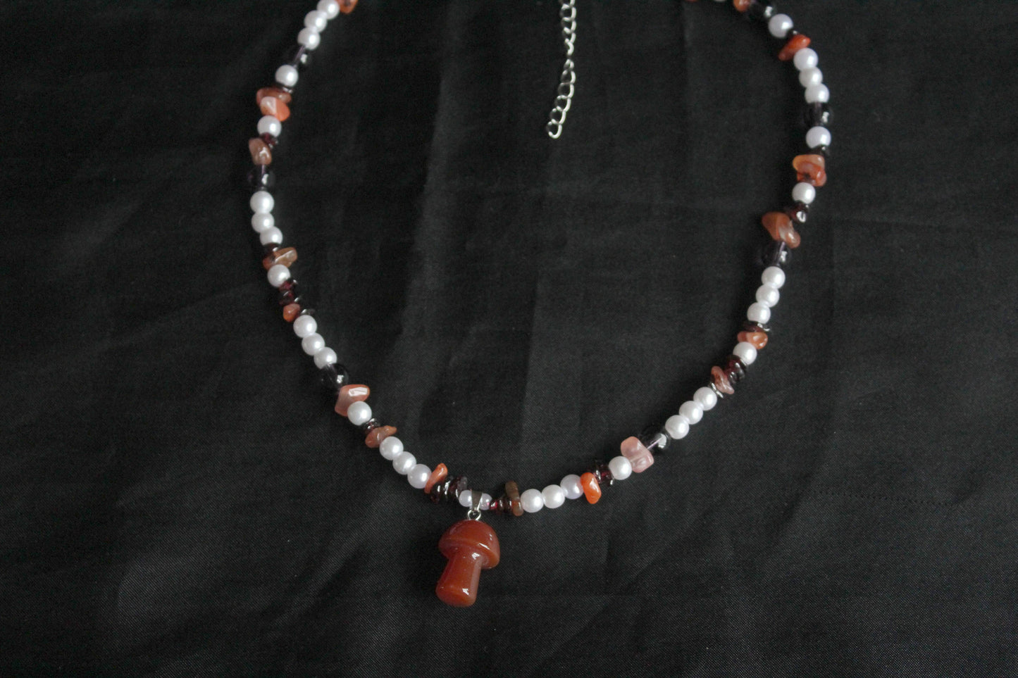 Handmade Wild Berry & Mushroom Necklace | Waterproof Stainless Steel