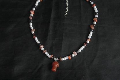 Handmade Wild Berry & Mushroom Necklace | Waterproof Stainless Steel