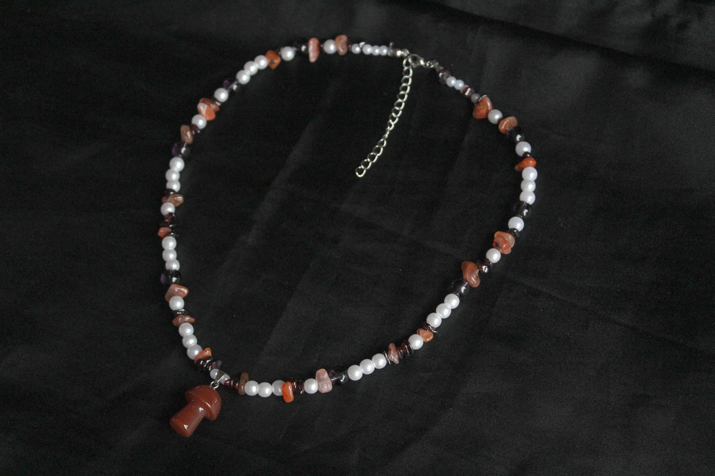 Handmade Wild Berry & Mushroom Necklace | Waterproof Stainless Steel