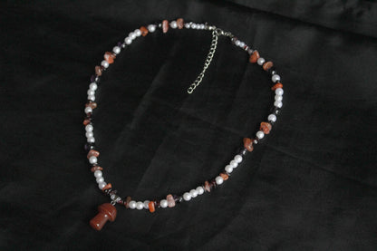 Handmade Wild Berry & Mushroom Necklace | Waterproof Stainless Steel