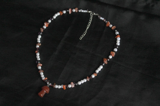 Handmade Wild Berry & Mushroom Necklace | Waterproof Stainless Steel