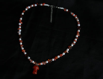 Handmade Coffee & Mushroom Necklace | Waterproof Stainless Steel
