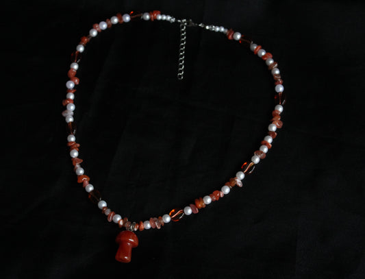 Handmade Coffee & Mushroom Necklace | Waterproof Stainless Steel
