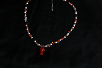 Handmade Coffee & Mushroom Necklace | Waterproof Stainless Steel