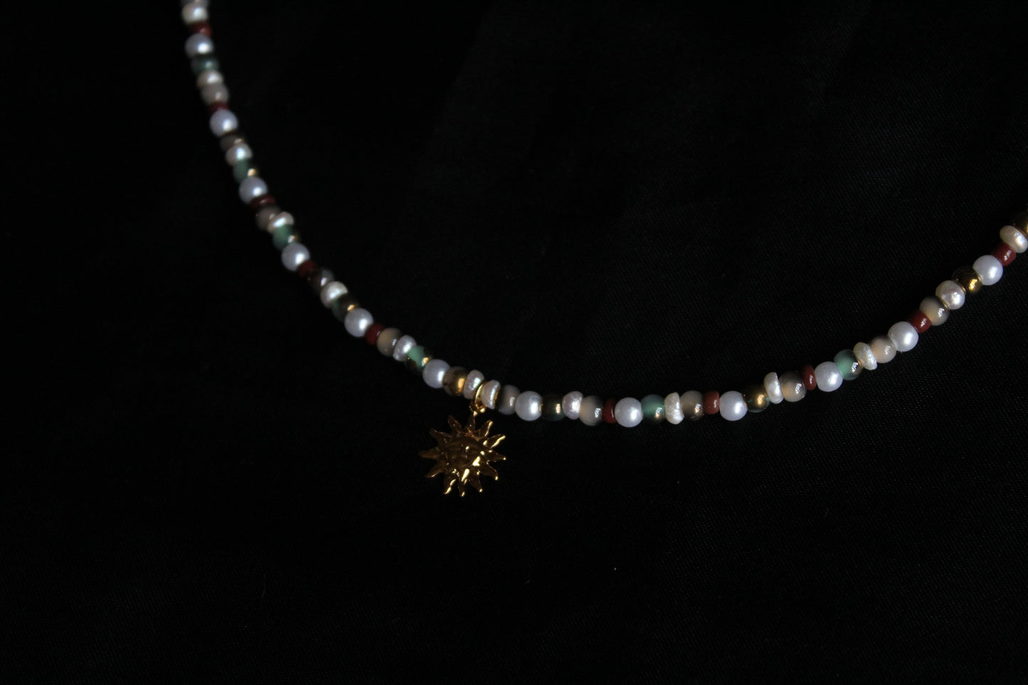 Handmade Sunrise Beaded Necklace | Waterproof Stainless Steel