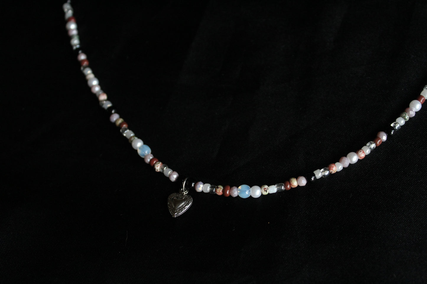 Handmade Secret Garden Heart Beaded Necklace | Waterproof Stainless Steel