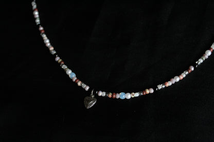 Handmade Secret Garden Heart Beaded Necklace | Waterproof Stainless Steel