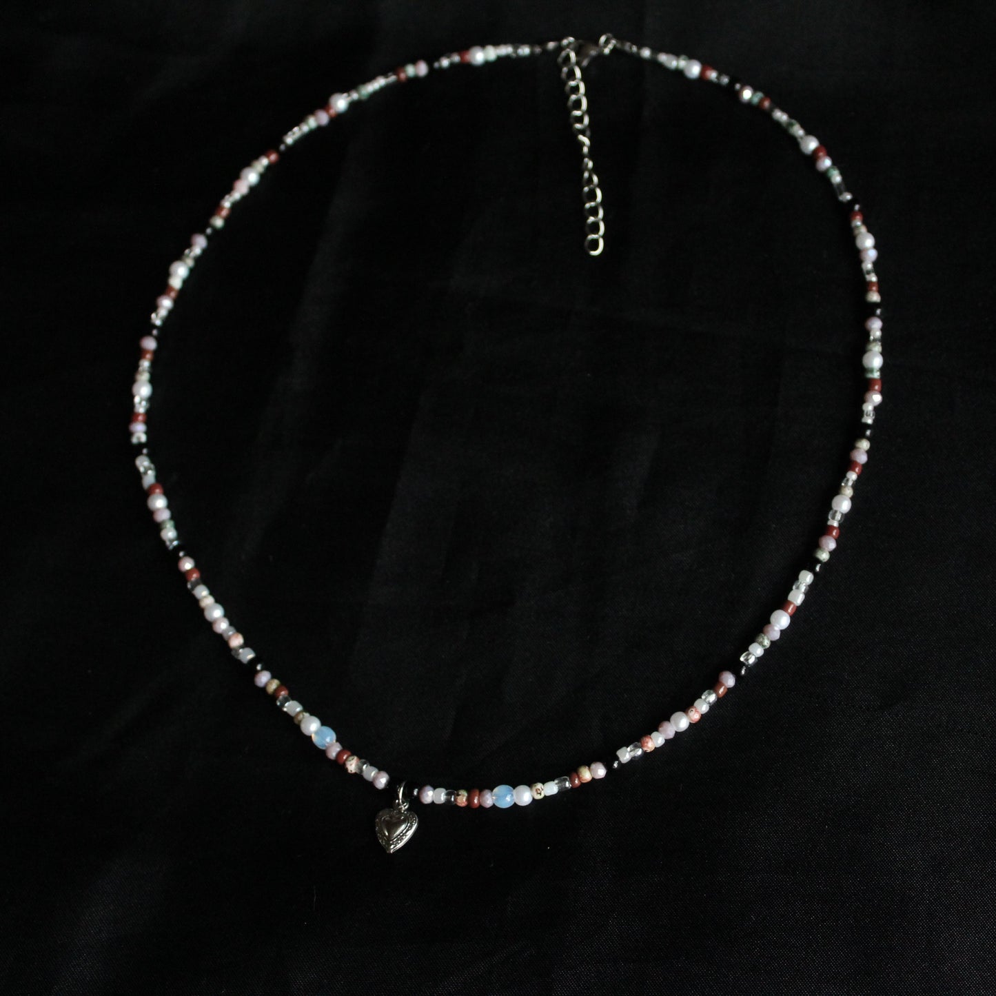 Handmade Secret Garden Heart Beaded Necklace | Waterproof Stainless Steel