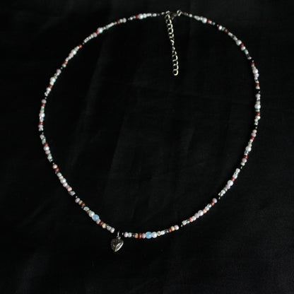 Handmade Secret Garden Heart Beaded Necklace | Waterproof Stainless Steel