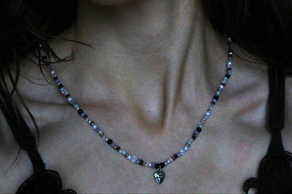 Handmade Secret Garden Heart Beaded Necklace | Waterproof Stainless Steel