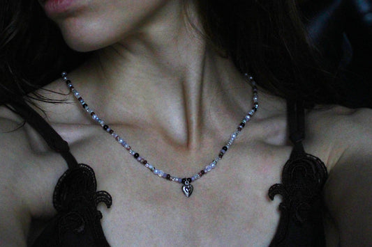 Handmade Secret Garden Heart Beaded Necklace | Waterproof Stainless Steel