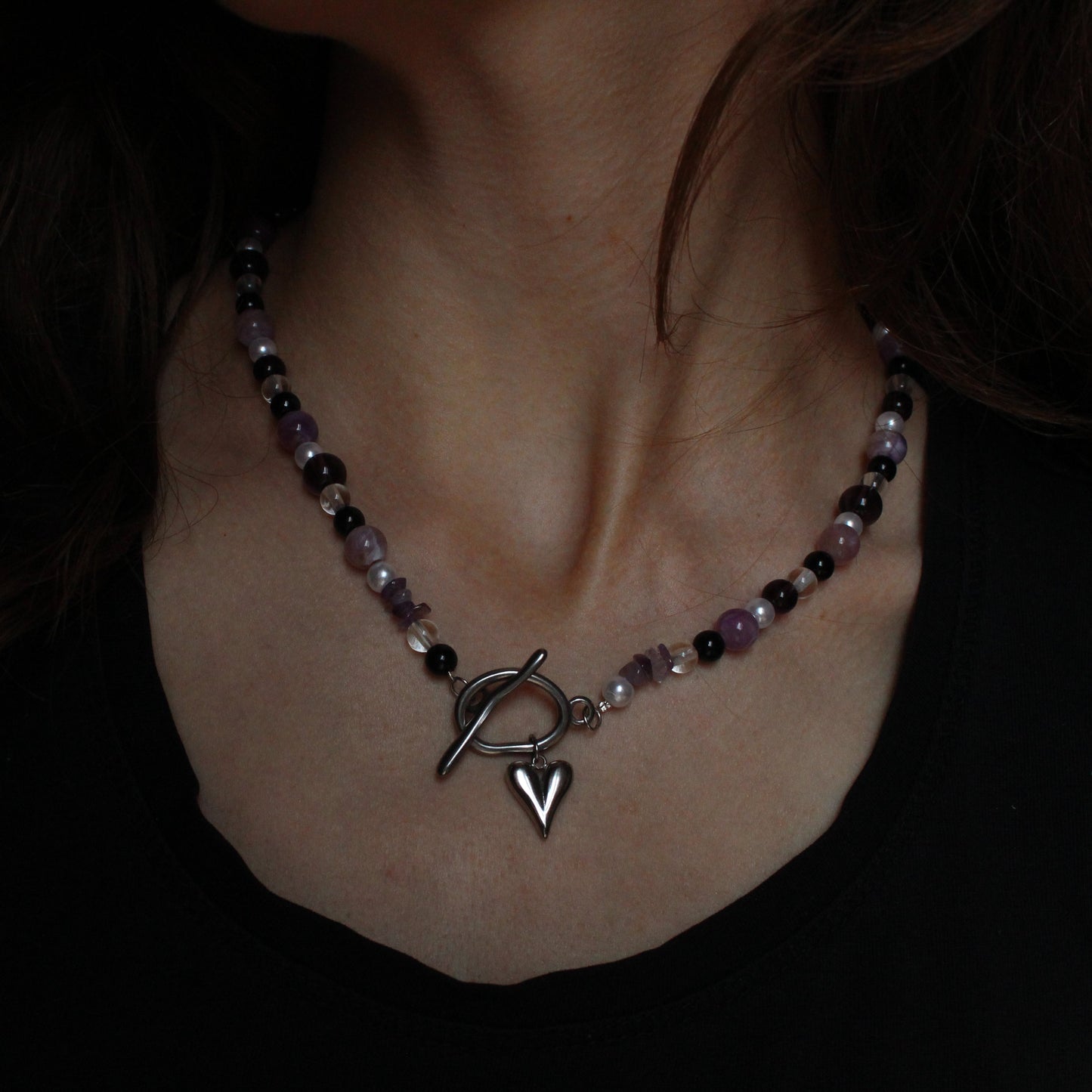 Handmade Lunar Romance Beaded Necklace | Waterproof Stainless Steel