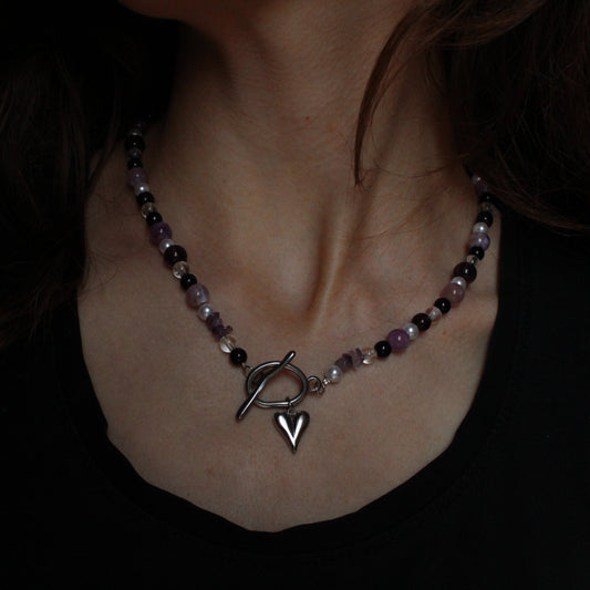 Handmade Lunar Romance Beaded Necklace | Waterproof Stainless Steel