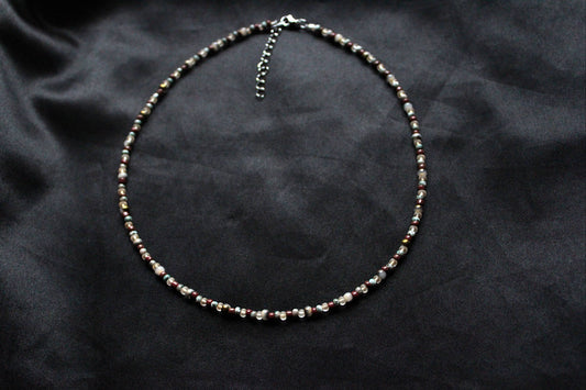 Handmade Sage & Stone Beaded Necklace | Waterproof Stainless Steel