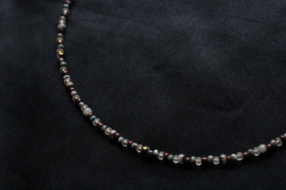 Handmade Sage & Stone Beaded Necklace | Waterproof Stainless Steel