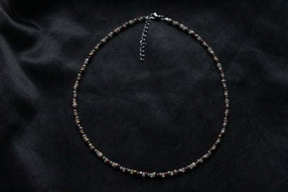 Handmade Sage & Stone Beaded Necklace | Waterproof Stainless Steel
