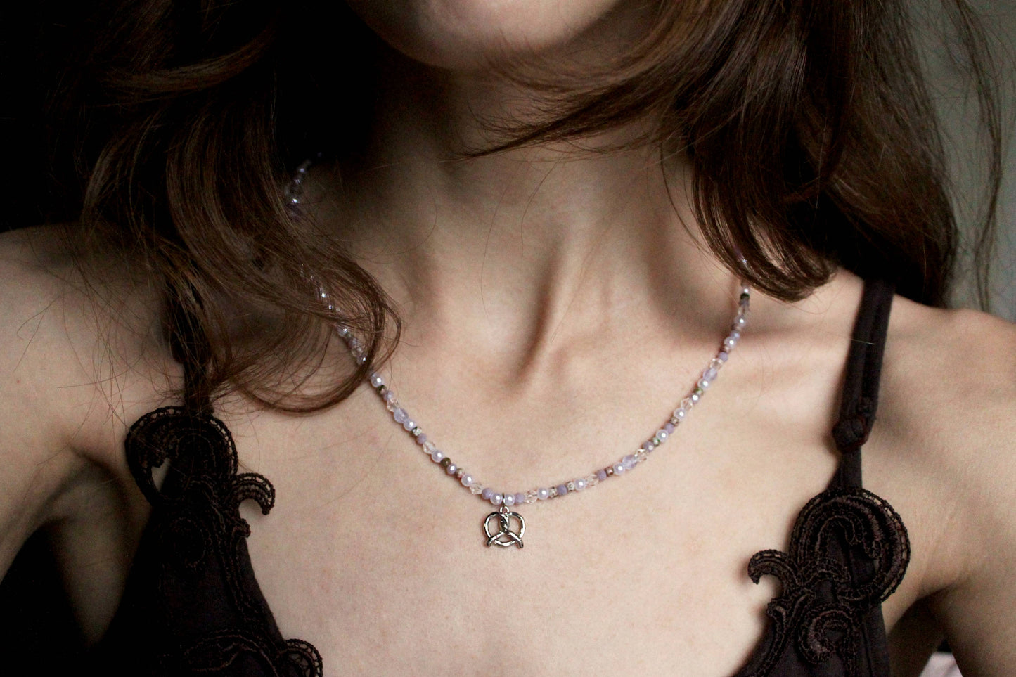 Handmade Berry Pretzel Beaded Necklace | Waterproof Stainless Steel