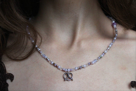 Handmade Berry Pretzel Beaded Necklace | Waterproof Stainless Steel