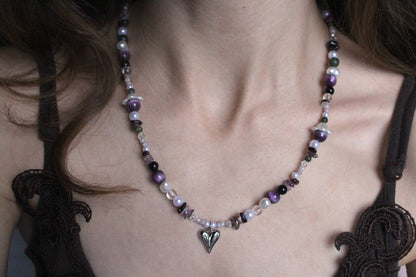 Handmade Midnight Forest Fairy Beaded Necklace | Waterproof Stainless Steel