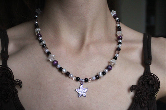 Handmade Midnight Star Beaded Necklace | Waterproof Stainless Steel