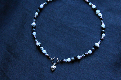 Handmade Septum Piercing Heart Charm Beaded Necklace | Waterproof Stainless Steel