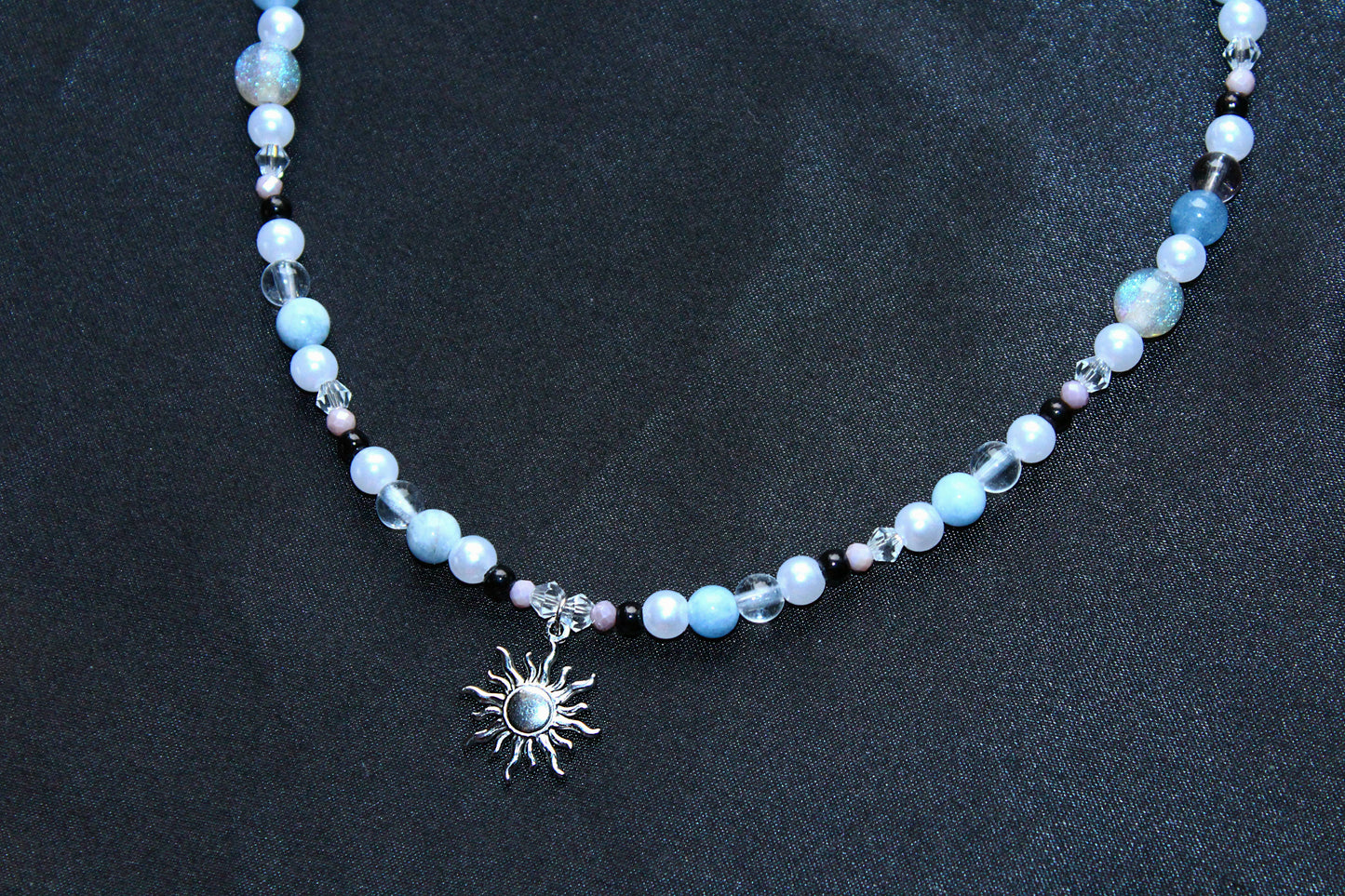 Handmade Celestial Tide Sun Charm Beaded Necklace | Waterproof Stainless Steel