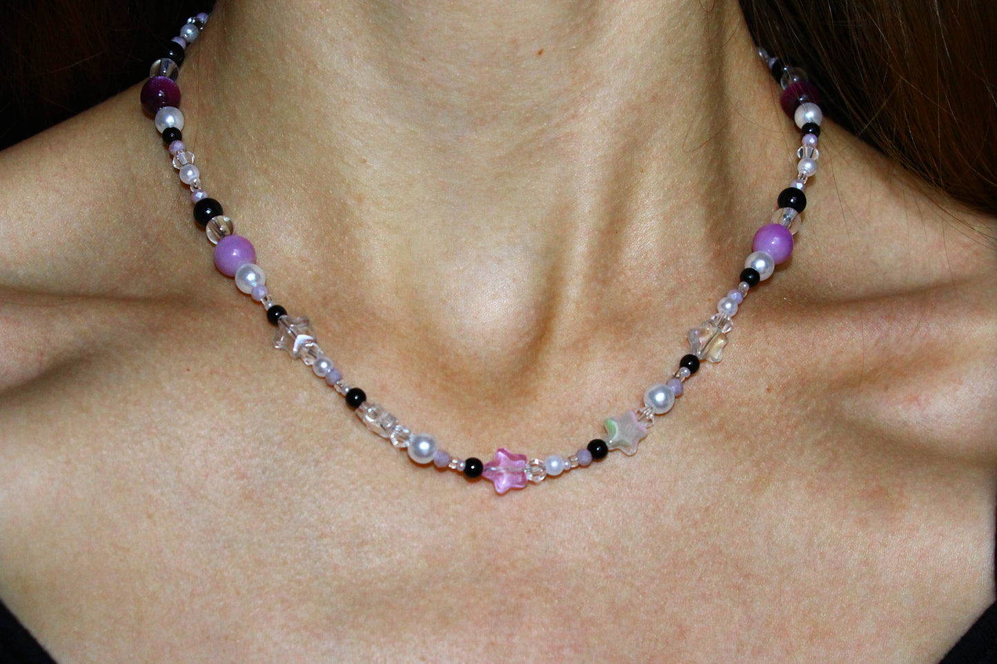 Handmade Falling Stars Beaded Necklace | Waterproof Stainless Steel