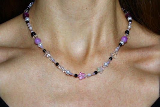 Handmade Falling Stars Beaded Necklace | Waterproof Stainless Steel