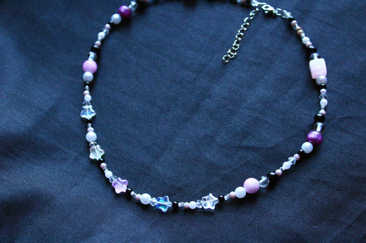 Handmade Falling Stars Beaded Necklace | Waterproof Stainless Steel