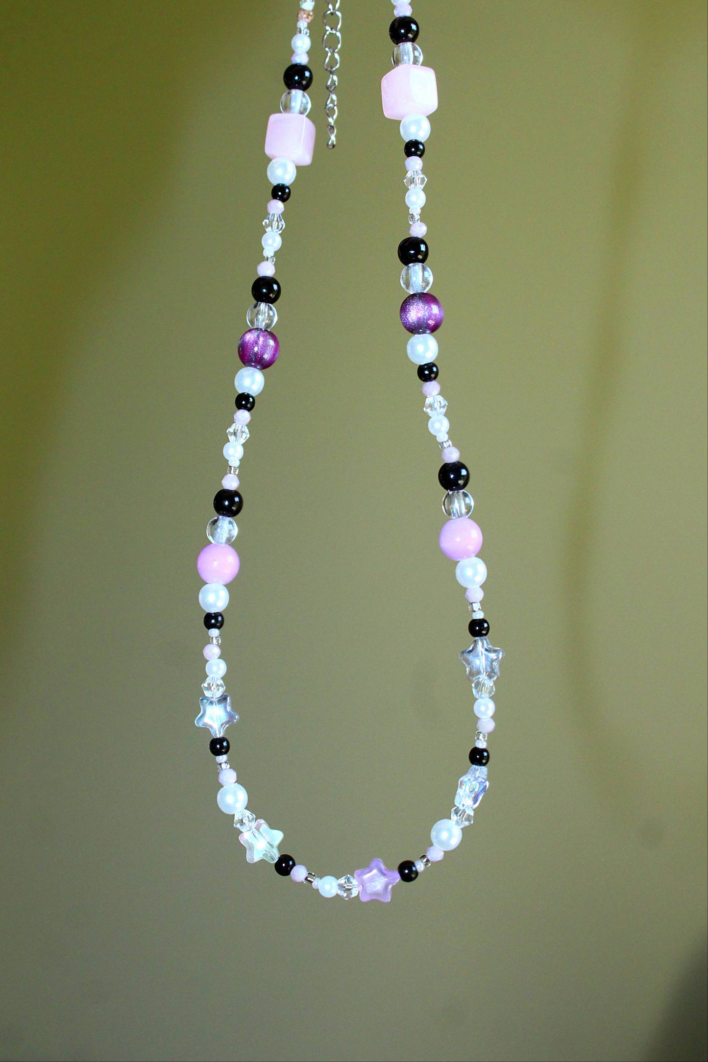Handmade Falling Stars Beaded Necklace | Waterproof Stainless Steel