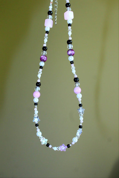 Handmade Falling Stars Beaded Necklace | Waterproof Stainless Steel