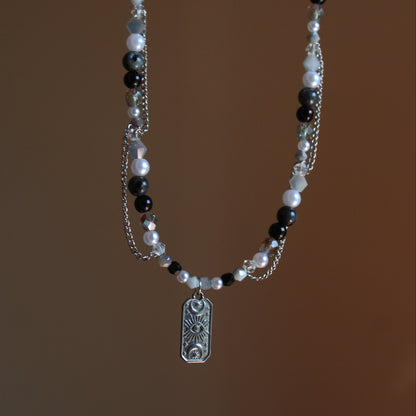 Handmade, The Deviner, Labradorite Stone, Chains, Beaded Necklace | Waterproof Stainless Steel