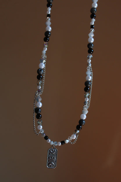 Handmade, The Deviner, Labradorite Stone, Chains, Beaded Necklace | Waterproof Stainless Steel