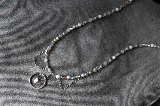 Handmade, Dainty, Interlocked Heart & Ring, Chains, Beaded Necklace | Waterproof Stainless Steel