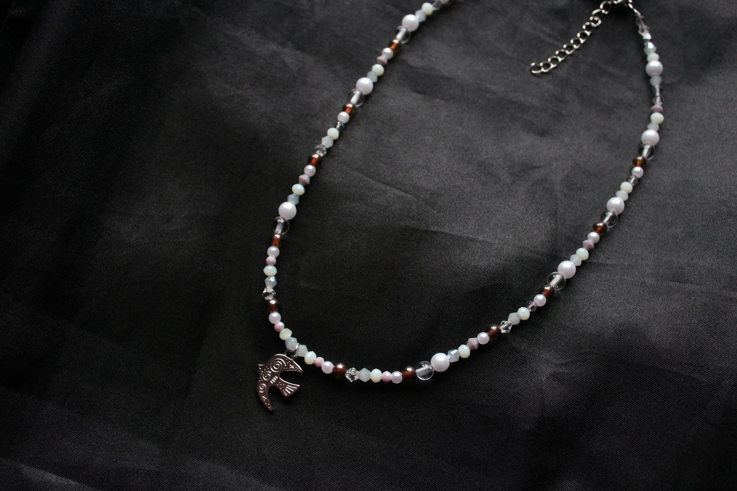 Handmade, Birdsong Before Dawn, Charm, Beaded Necklace | Waterproof Stainless Steel