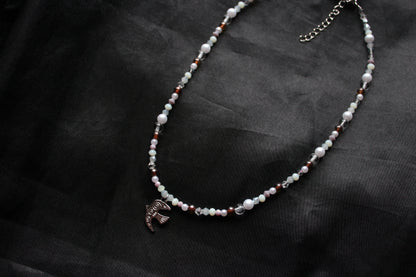 Handmade, Birdsong Before Dawn, Charm, Beaded Necklace | Waterproof Stainless Steel